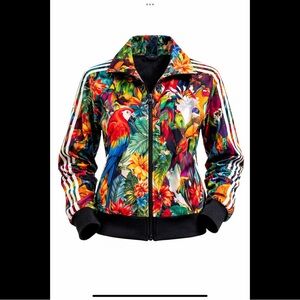 Adidas Originals Trefoil Track Suit Tropical Bird Print Jacket Pants Small OG